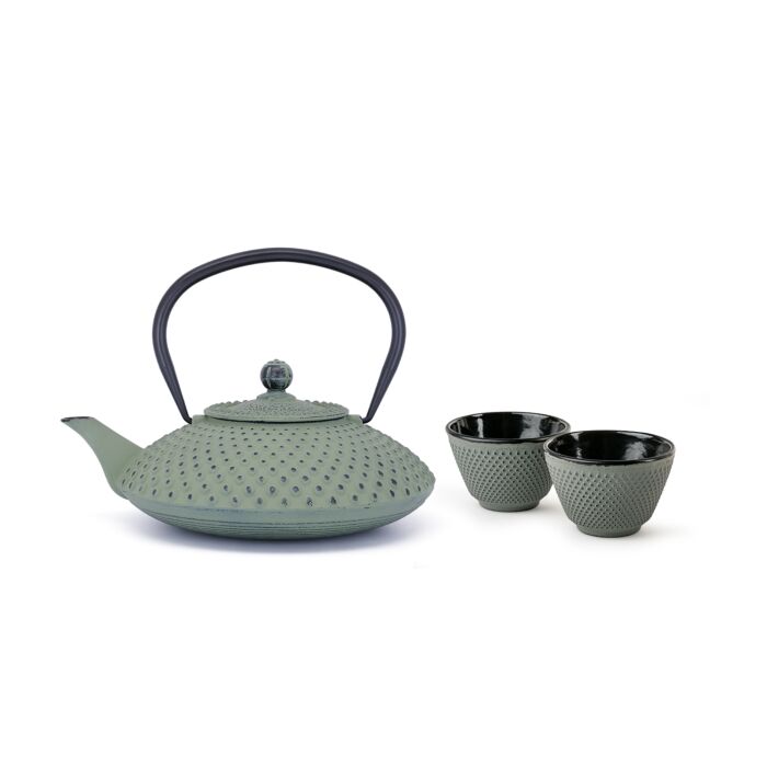 bredemeijer Teapot Xilin with 2 mugs light green