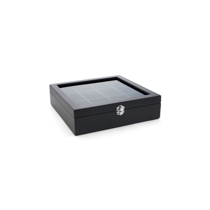 bredemeijer Tea box 12 compartments with window bamboo black