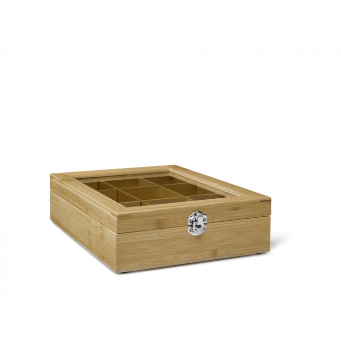 bredemeijer Tea box 9-compartments Bamboo with window