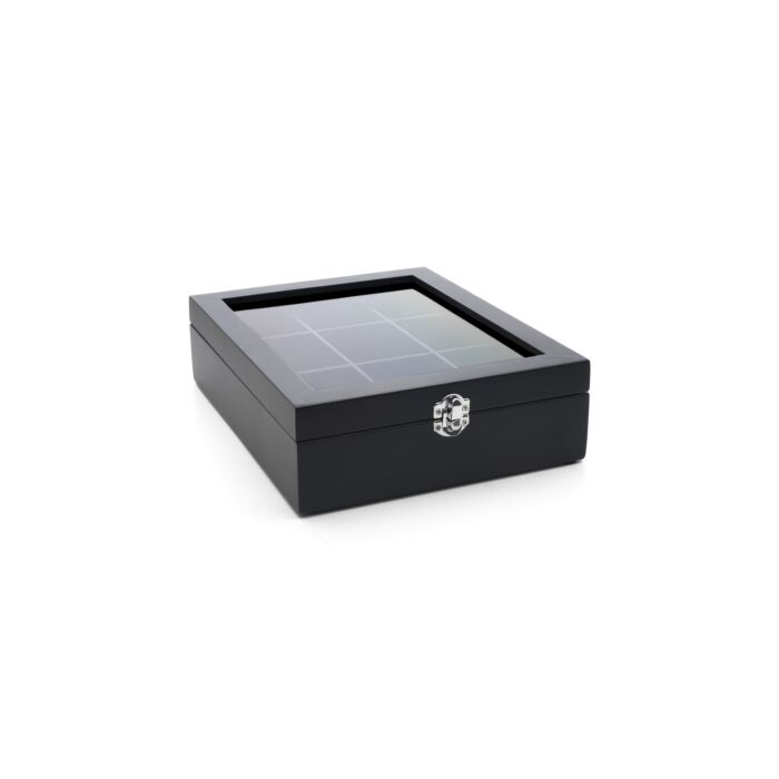 bredemeijer Tea box 9 compartments with window bamboo black