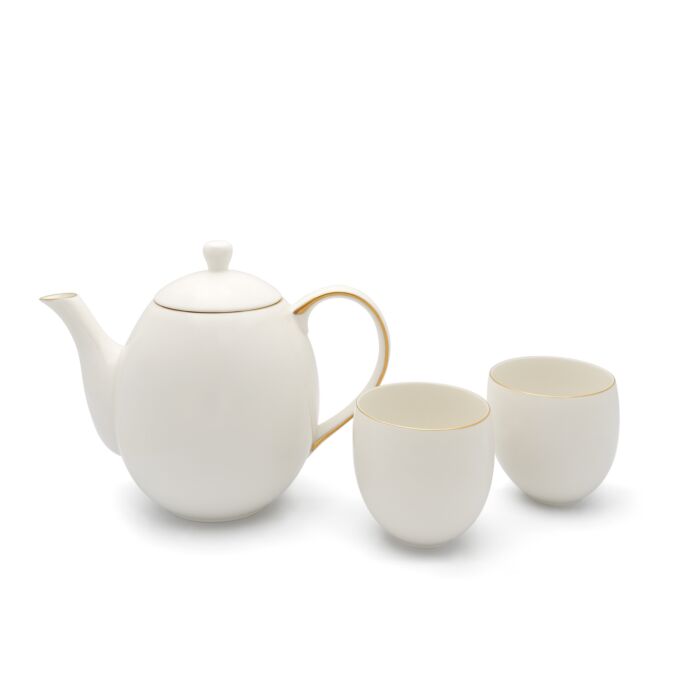 bredemeijer Tea set Canterbury 1.2L with 2 mugs white