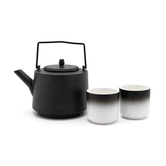 Bredemeijer Tea Set Hubei 1 2L With 2 Porcelain Mugs Black