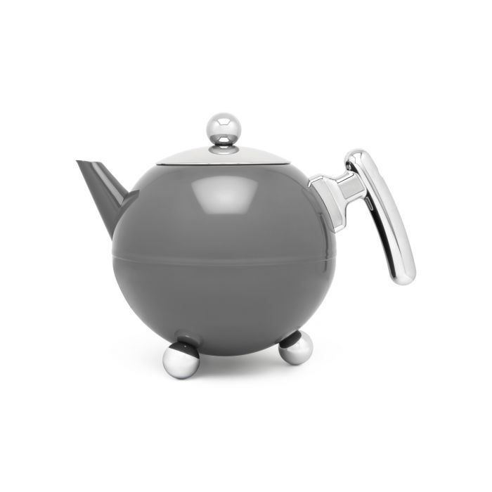 bredemeijer Teapot Duet® Bella Ronde 1.2L Cool Grey Chrome chromium fittings