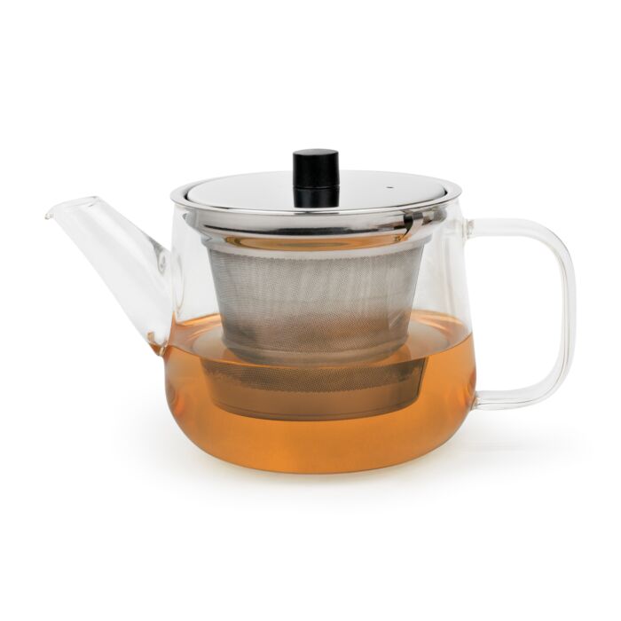 bredemeijer Teapot Merano 1.1L glass with filter stainless steel
