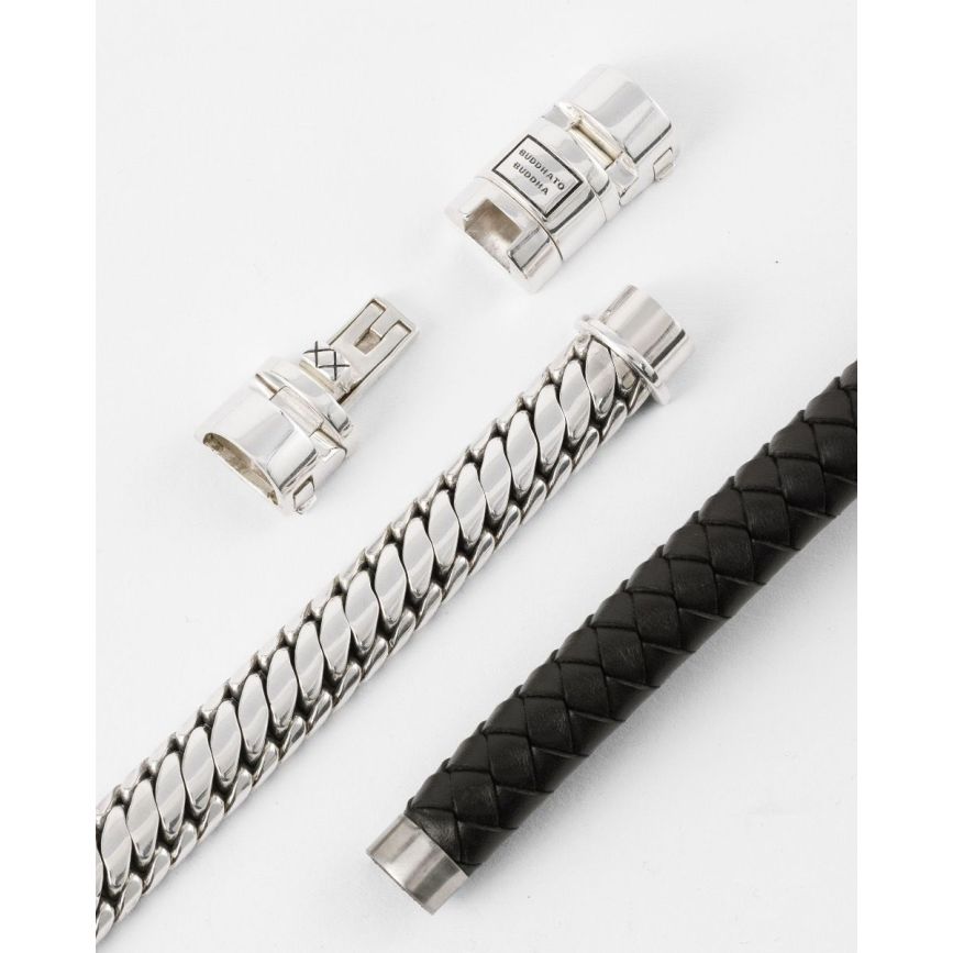 Buddha To Buddha Armband Ben Customized Set Zilver & Leer