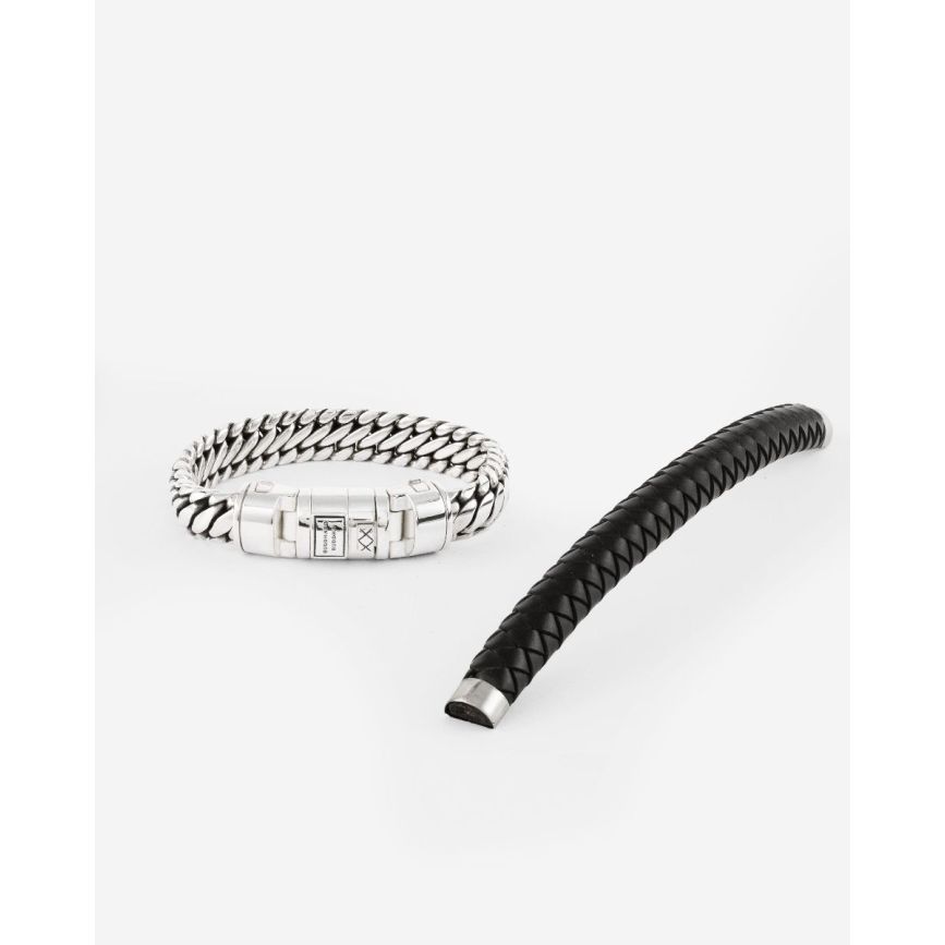 buddha to buddha Armband Ben Customized Set Zilver & leer