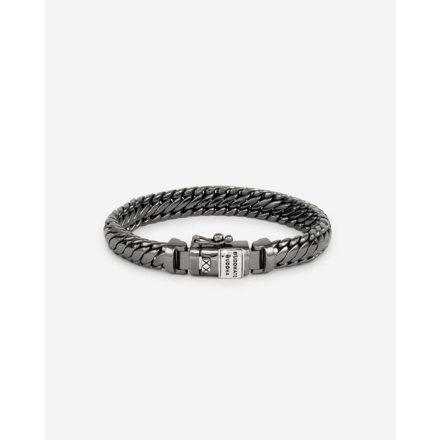 buddha to buddha Armband Ben XS Zwart Rhodium Shine Zilver