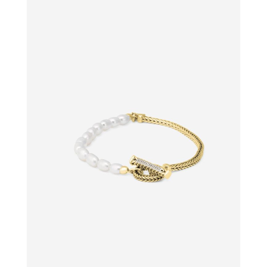 buddha to buddha Barbara Mini Parel Armband Verguld Zilver