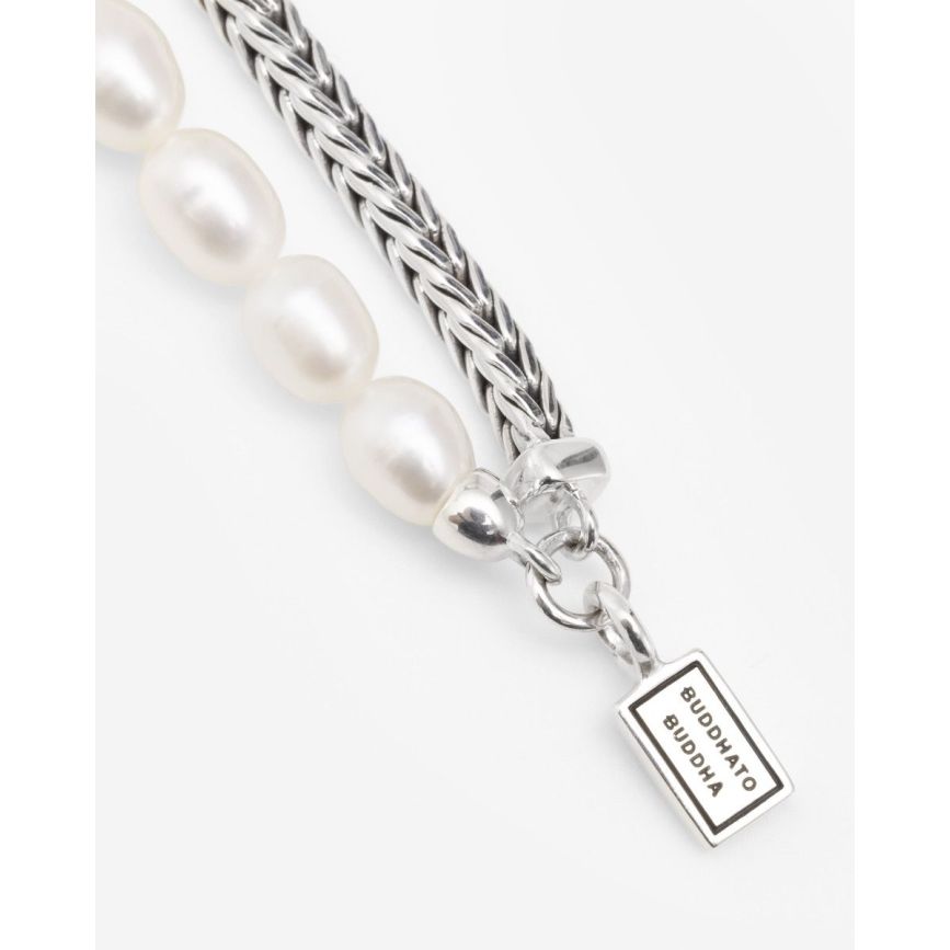 Buddha To Buddha Barbara Mini Parel Ketting Zilver 45 Cm