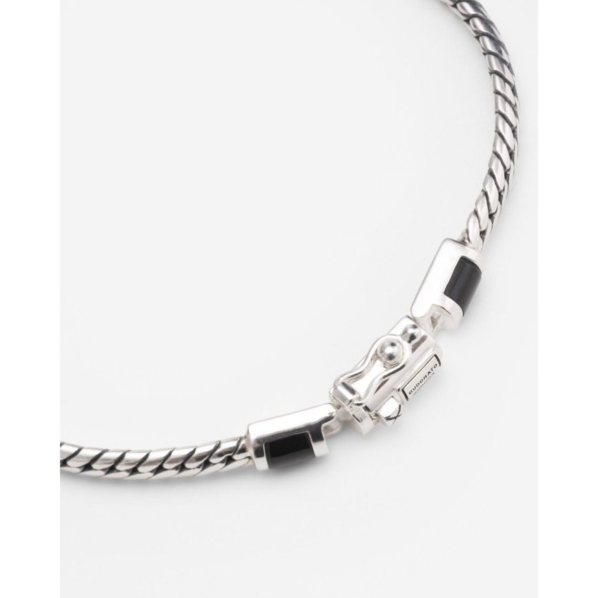 Buddha To Buddha Ben Mini (Edel)steen Armband Zilver Onyx