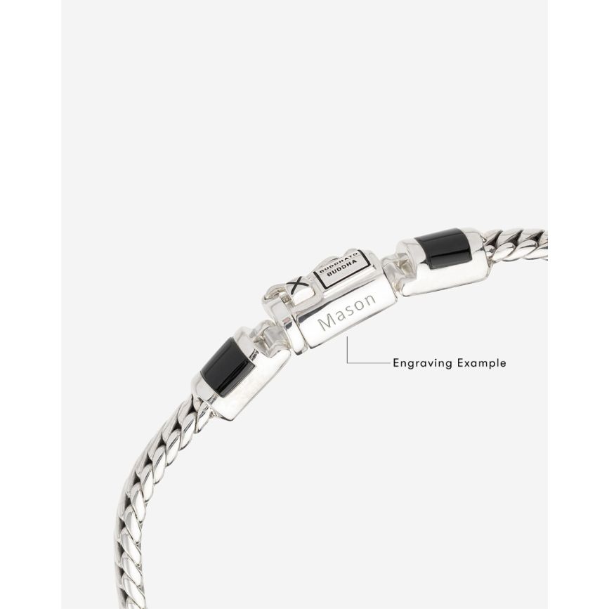 Buddha To Buddha Ben Mini (Edel)steen Armband Zilver Onyx