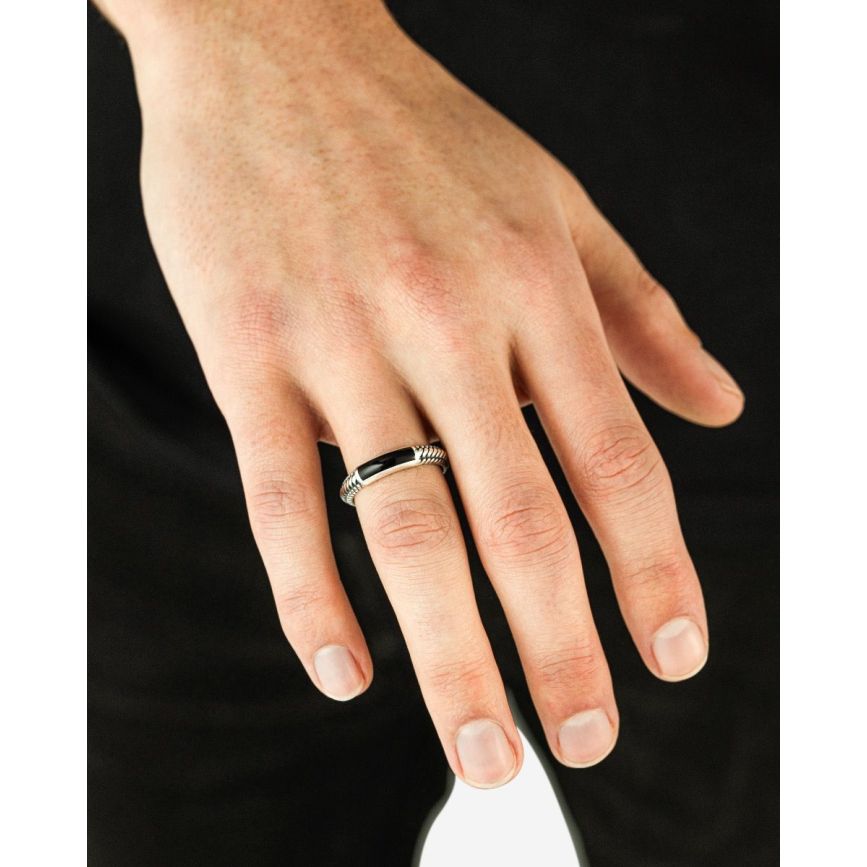 Buddha To Buddha Ben Mini (Edel)steen Ring Zilver Onyx