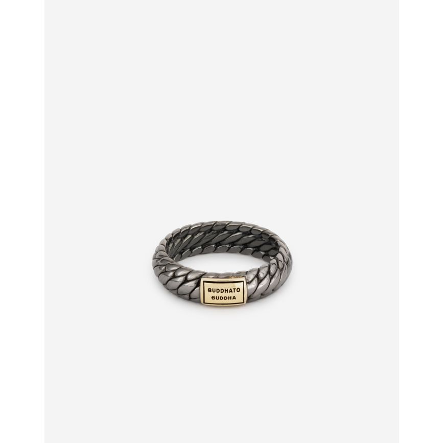 buddha to buddha Ben XS Ring Black Rhodium Shine Goud 14kt