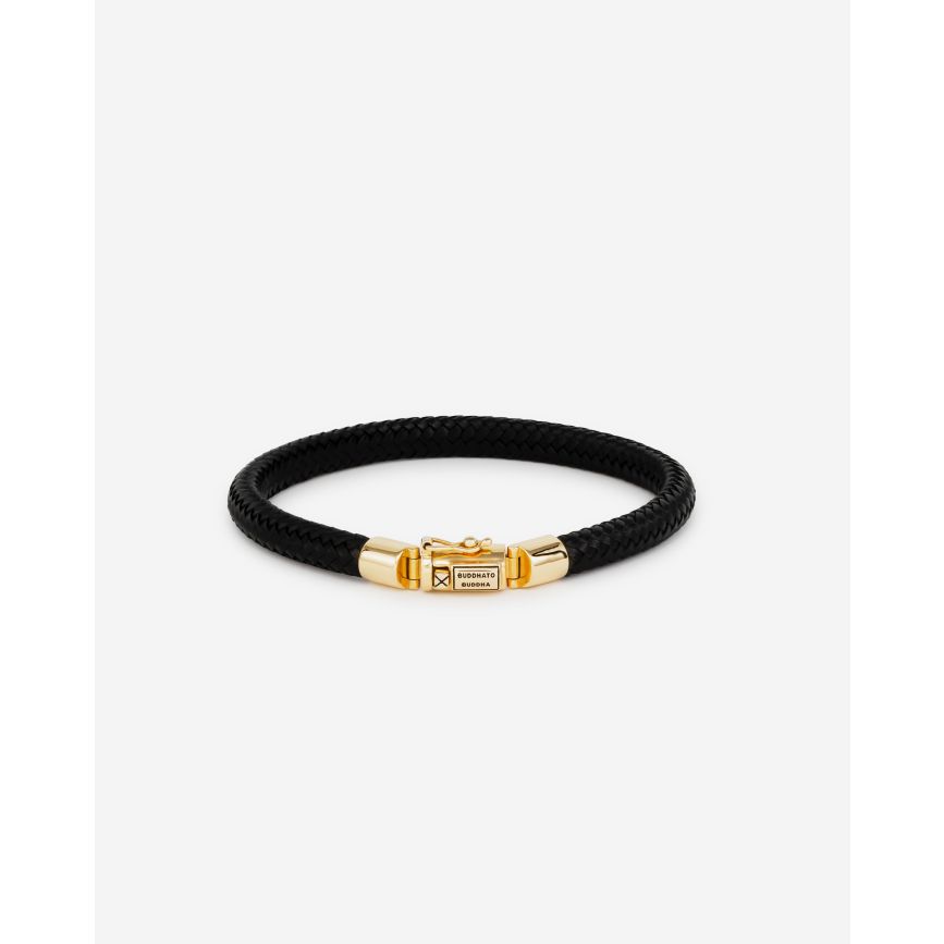 buddha to buddha Armband Bennett leer Goud 14kt