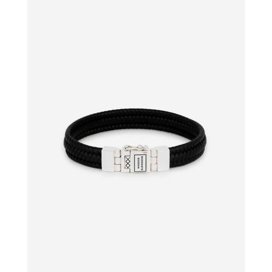 buddha to buddha Armband Edwin Small Leer Zwart