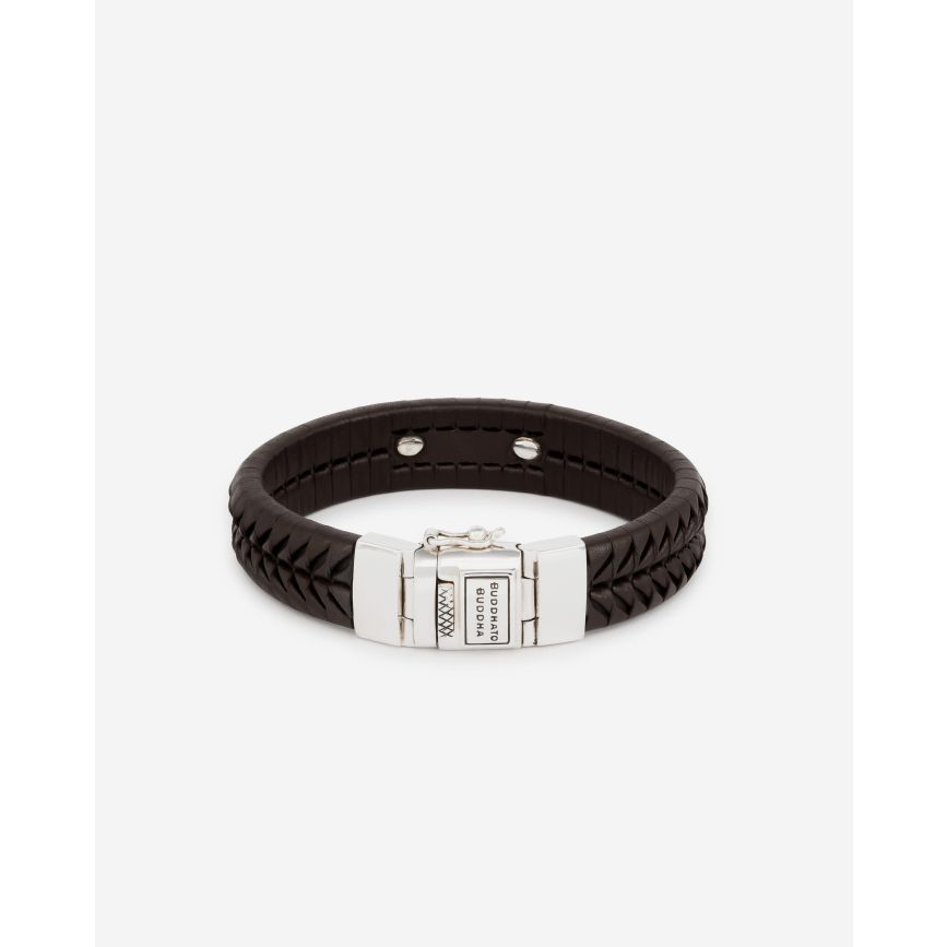 buddha to buddha Armband Komang Leer Bruin