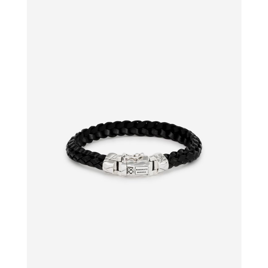 buddha to buddha Armband Mangky Small Leer Zwart