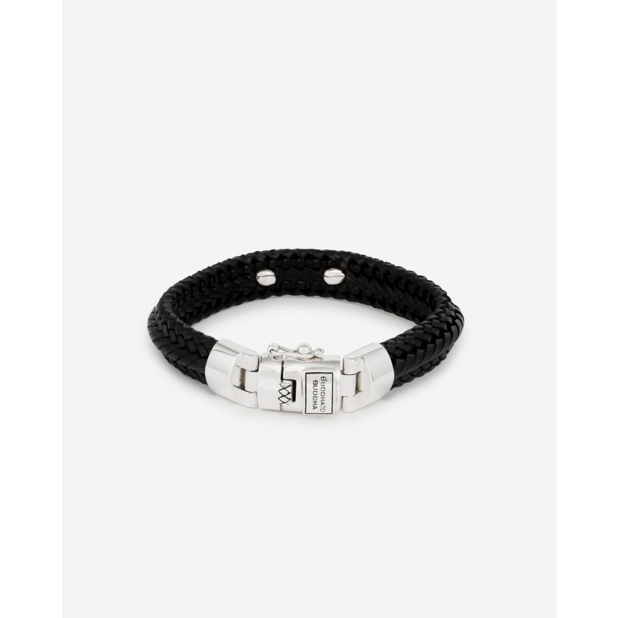 buddha to buddha Armband Nurul Small Leer Zwart