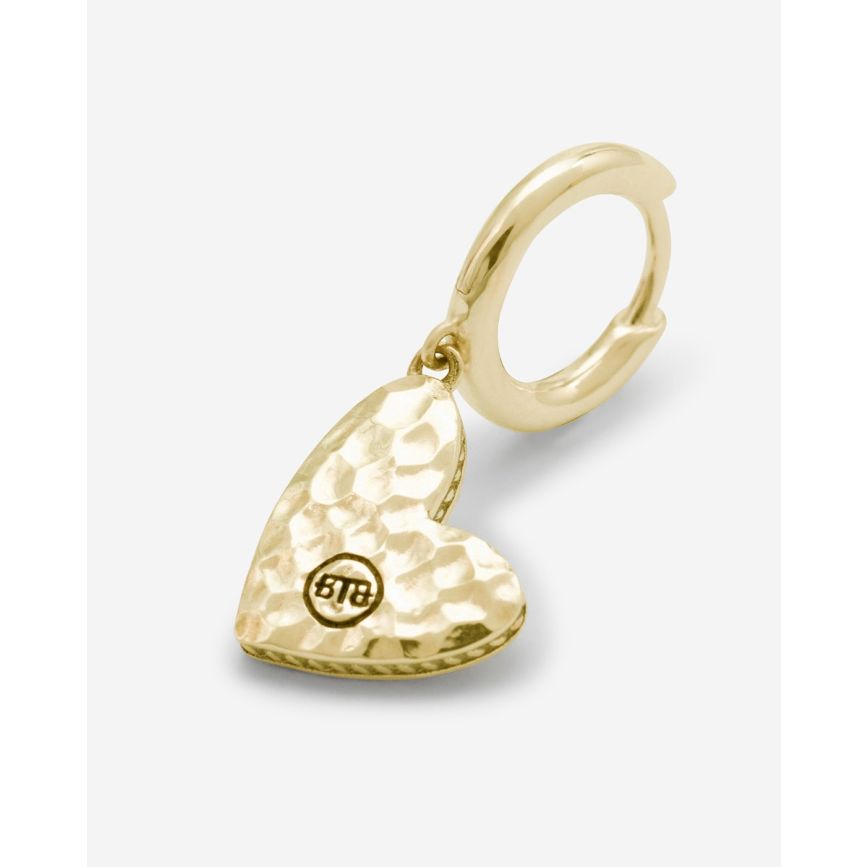 Buddha To Buddha Hart Oorbel Single Piece Verguld