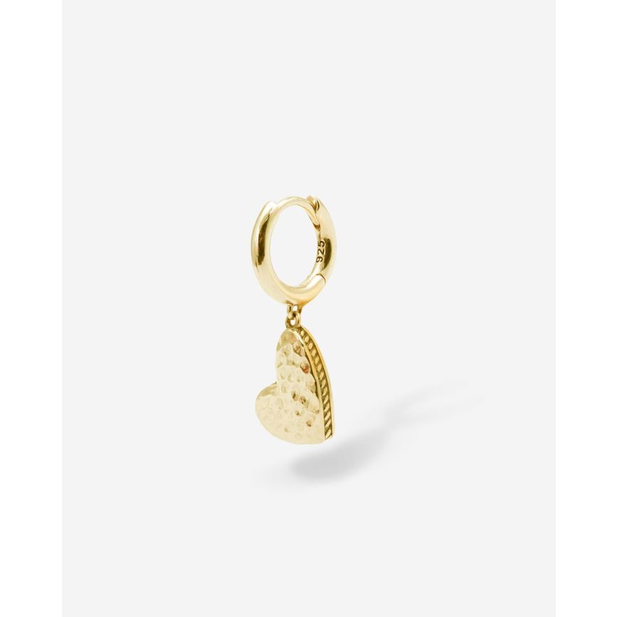 buddha to buddha Hart Oorbel Single Piece Verguld