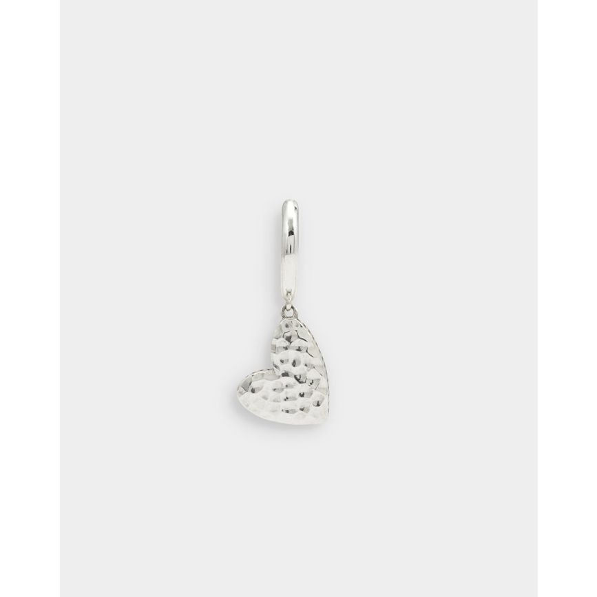 Buddha To Buddha Hart Oorbel Single Piece Zilver