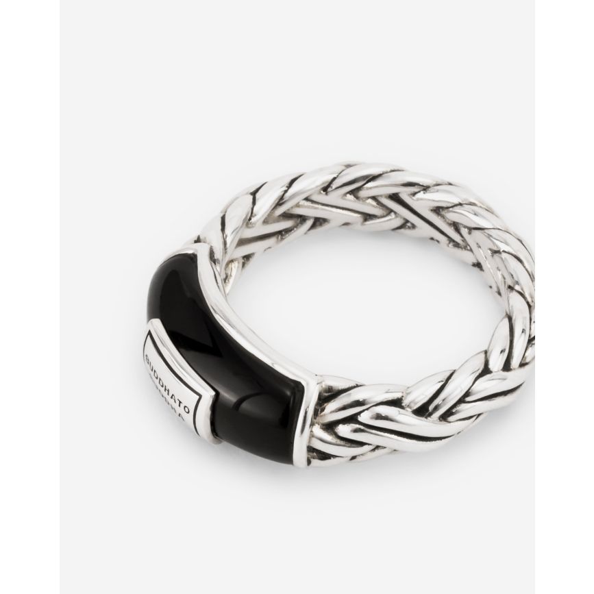 Buddha To Buddha Katja XS Black Onyx Ring Silver