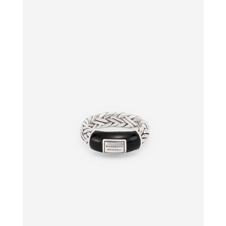 buddha to buddha Katja XS Black Onyx Ring Silver
