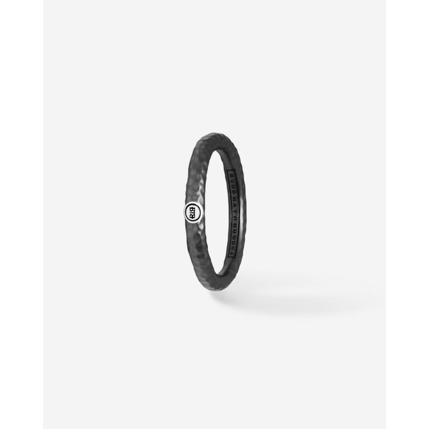 Buddha To Buddha Ring Dunia Hammered Zwart