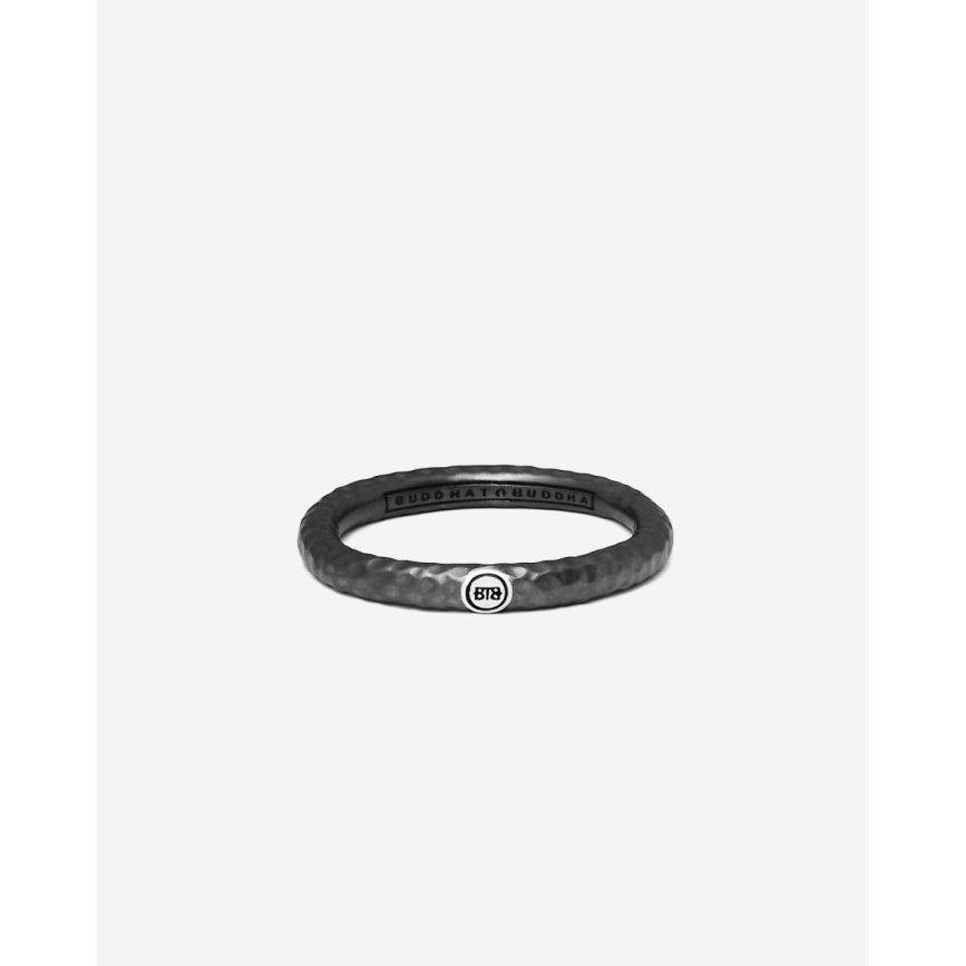 Buddha To Buddha Ring Dunia Hammered Zwart