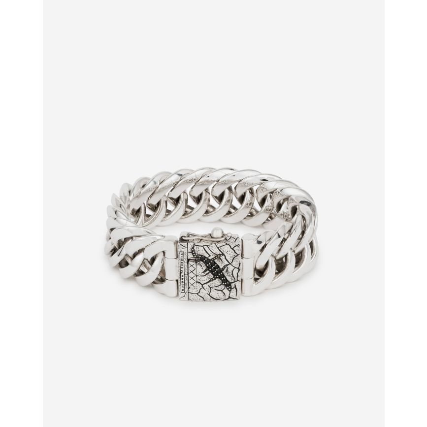 buddha to buddha Chain Groot Zwart Spinel Limited Armband Zilver