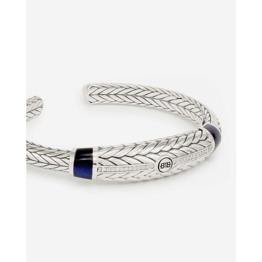 Buddha To Buddha Cuff Armband Ellen Stone Tigereye Navy