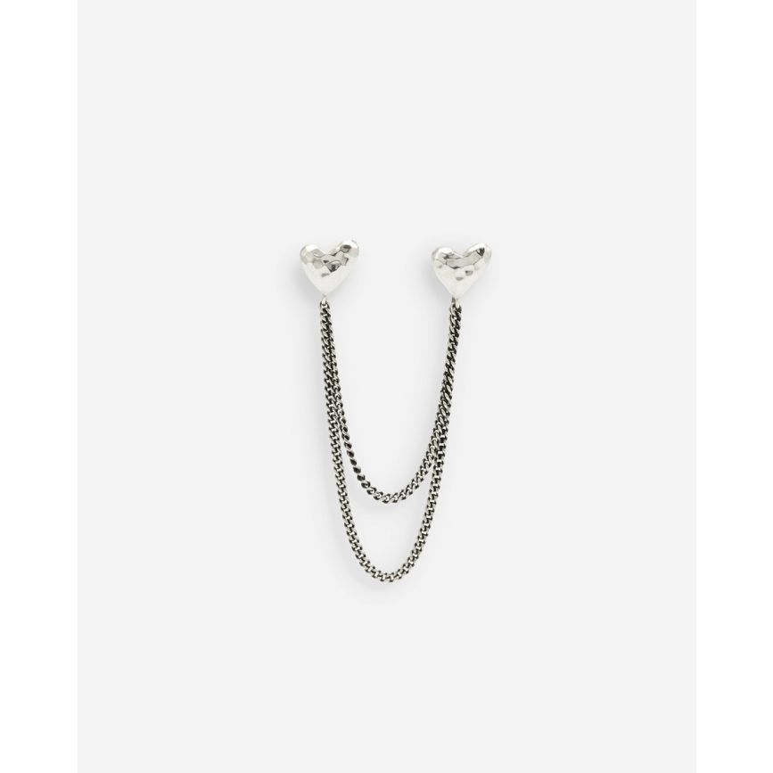 Buddha To Buddha Dubbel Hart Studs Single Piece Zilver