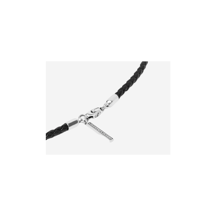 Buddha To Buddha Ketting Essential Mix Silver/Leather Black 60 Cm