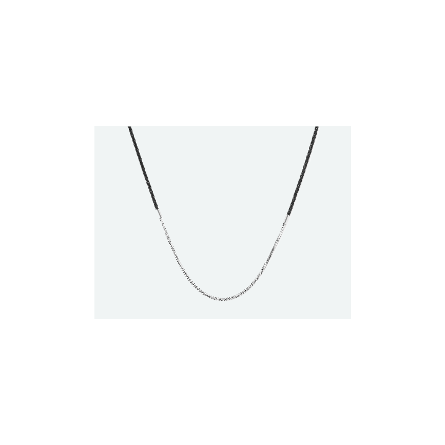 Buddha To Buddha Ketting Essential Mix Silver/Leather Black 60 Cm