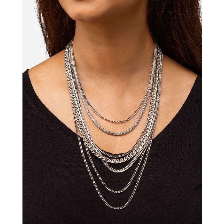 Buddha To Buddha Ketting Nathalie Multi Chain Zilver 75 Cm