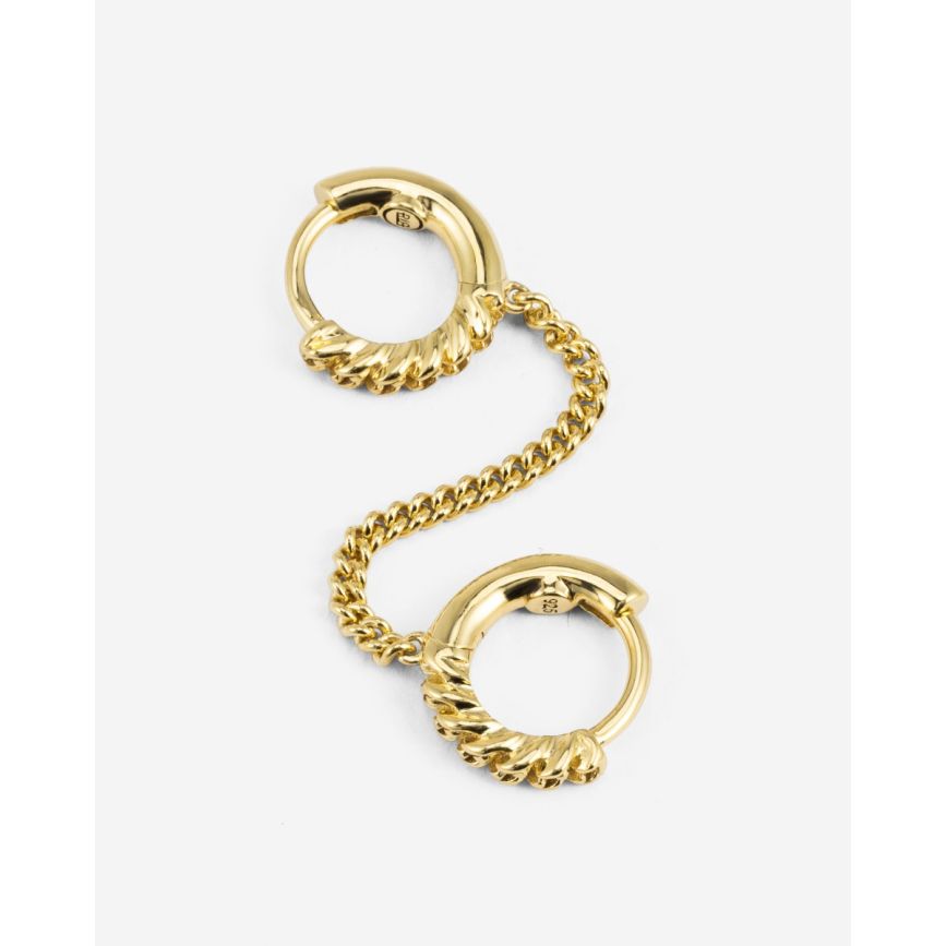 Buddha To Buddha Nathalie Hoops Dubbel Gelinkt Verguld Zilver Single Piece