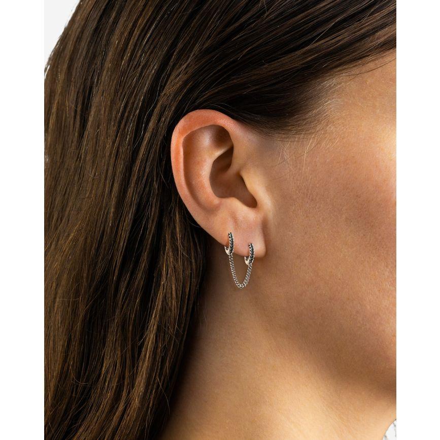 Buddha To Buddha Nathalie Hoops Dubbel Gelinkt Zilver Single Piece