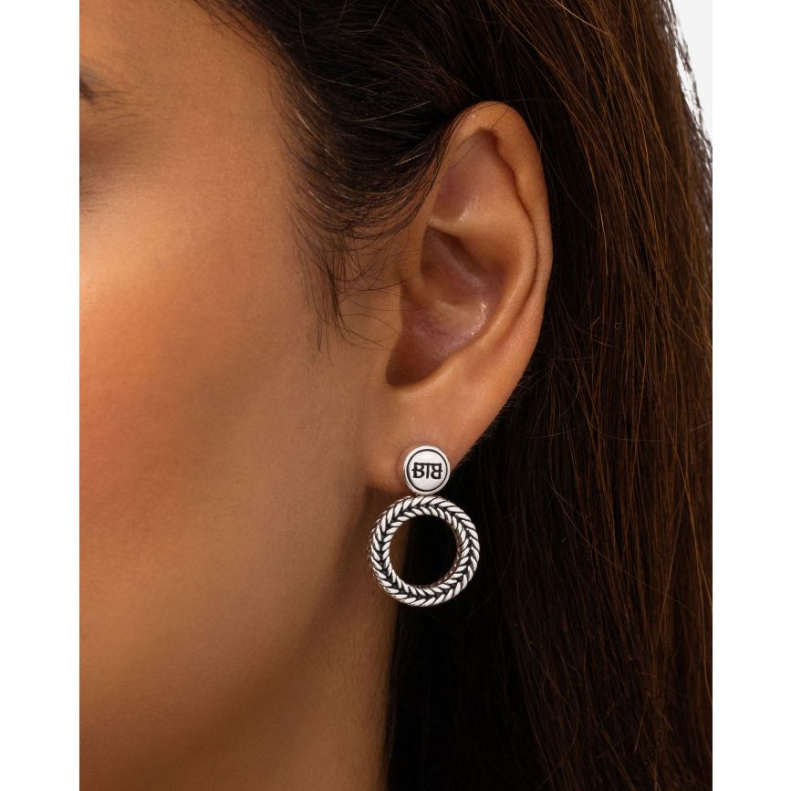 Buddha To Buddha Oorbel Barbara Rond Zilver Single Piece