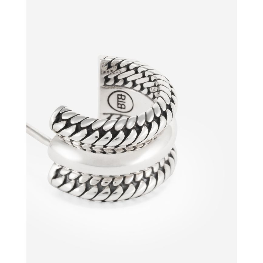 Buddha To Buddha Oorbel Ben Triple Zilver Single Piece