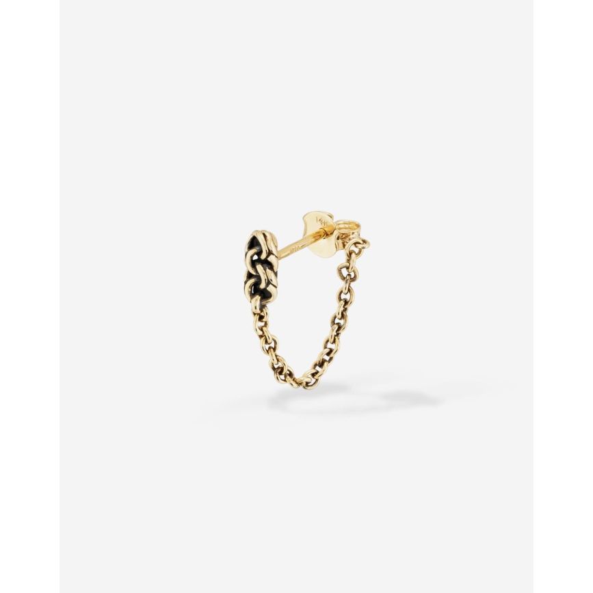 buddha to buddha Oorbel Davina Goud 14ct YG Single Piece