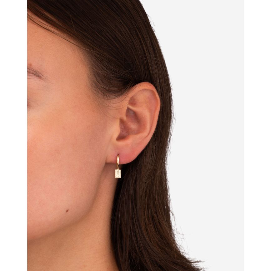 Buddha To Buddha Oorbel Essential Logo 14kt Goud Single Piece