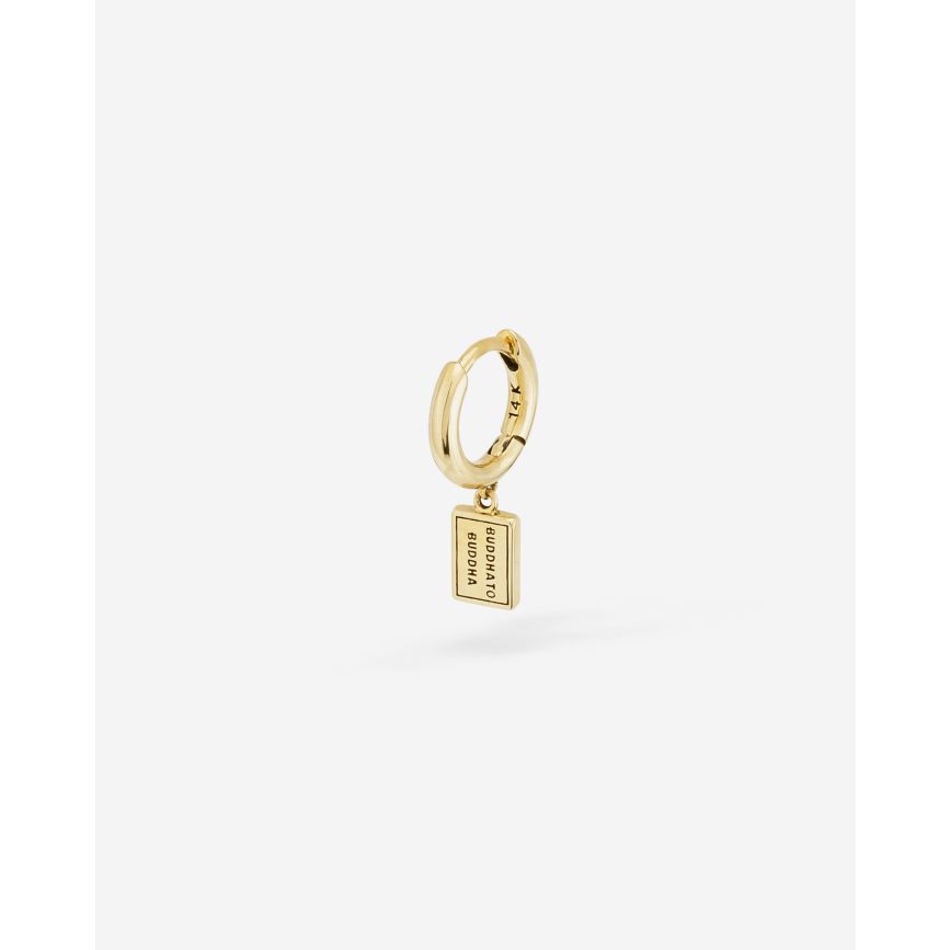 buddha to buddha Oorbel Essential Logo 14kt Goud Single Piece