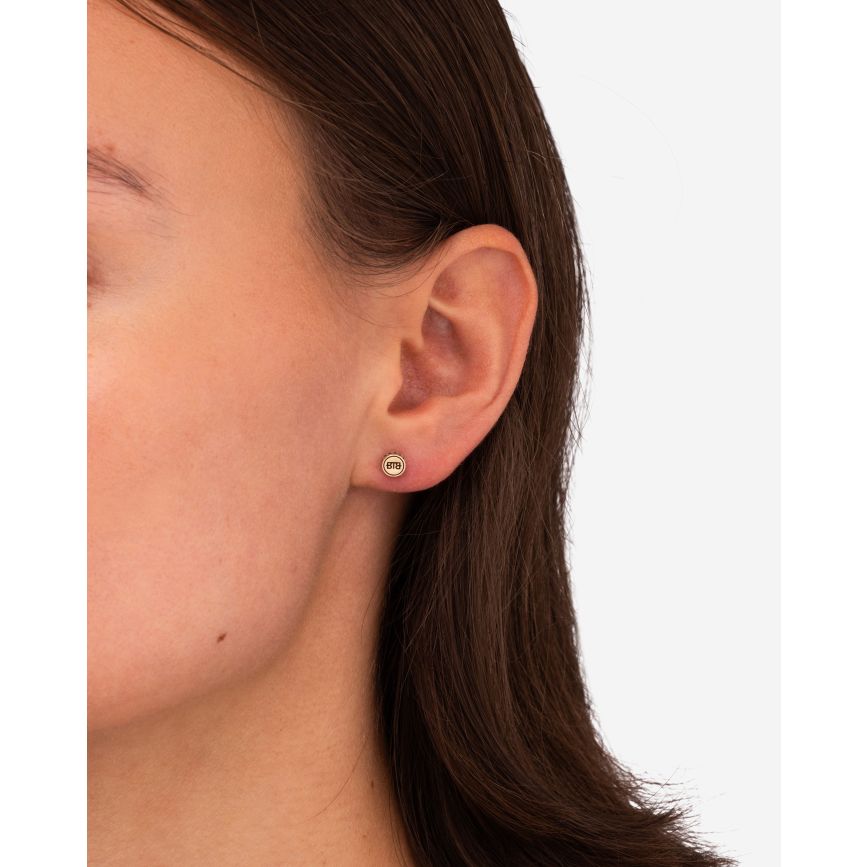Buddha To Buddha Oorknopje Barbara Logo 14kt Goud Single Piece