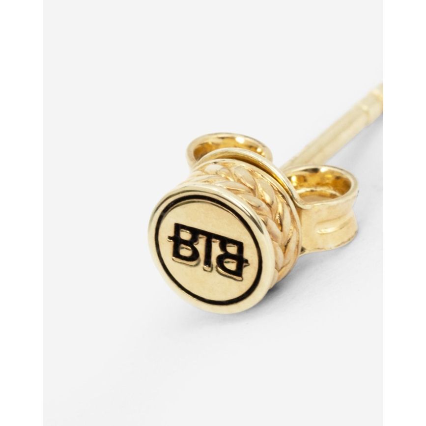 Buddha To Buddha Oorknopje Barbara Logo Verguld Single Piece