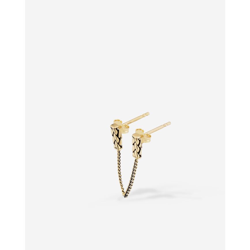 Buddha To Buddha Oorknopje George Double 14kt Goud Single Piece