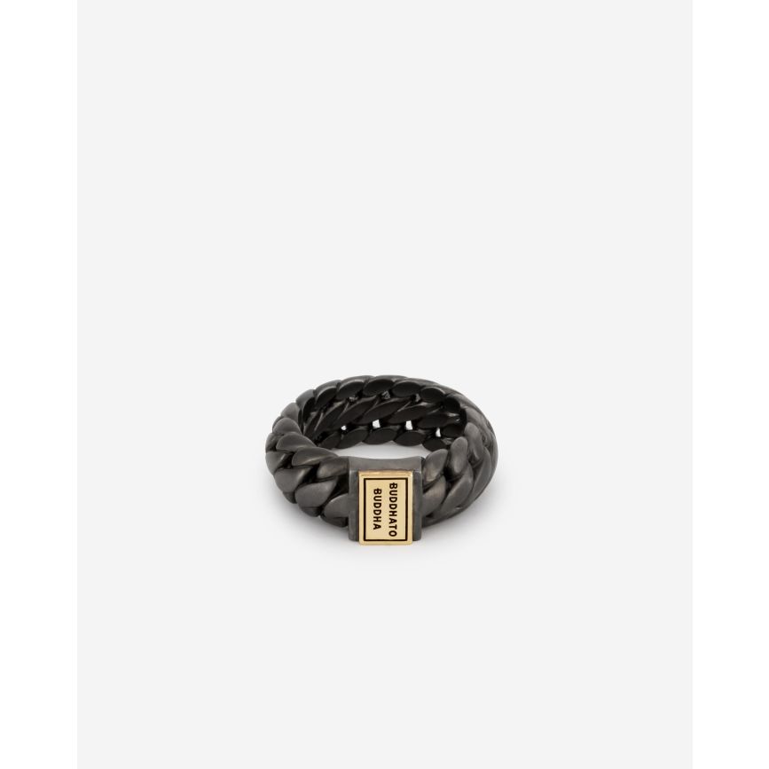 buddha to buddha Ring Ben Small Zwart Rhodium Goud 14kt