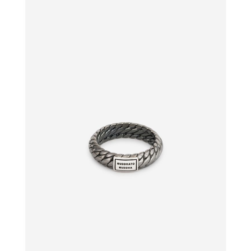 buddha to buddha Ring Ben XS Black Rhodium Shine Zilver