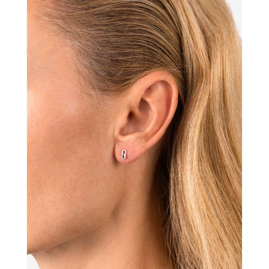 Buddha To Buddha Stacking Oorknopje Double Link Zilver Single Piece