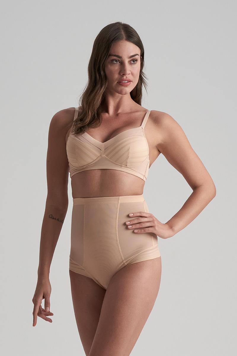 bye bra Powermesh string met hoge taille – Beige