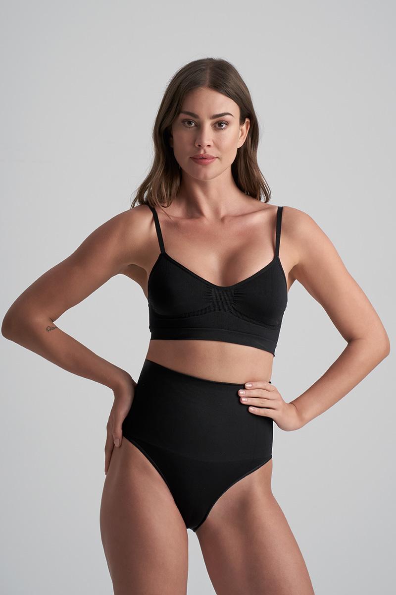 bye bra Seamless Hoge Taille slip – Zwart